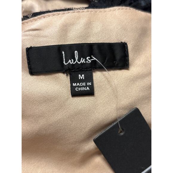 Lulus NWT Frilled to Be Here Ruched Lace Mini Dress in Black M Cocktail Formal - Picture 6 of 8